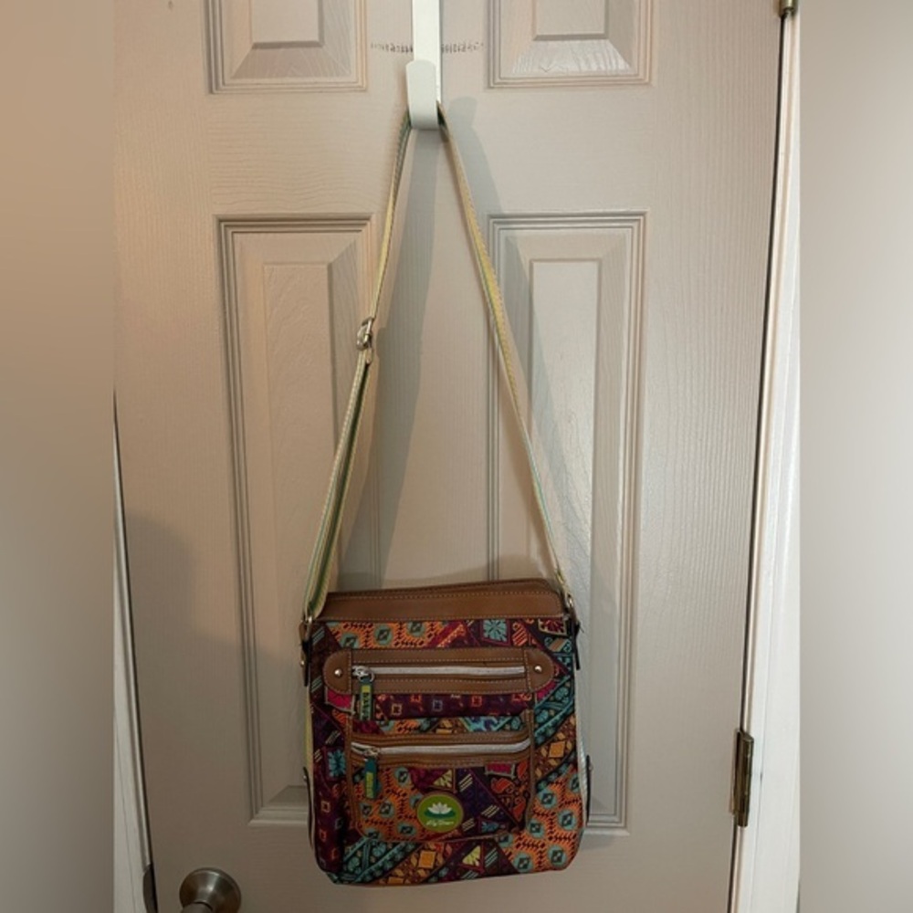 Lily Bloom adjustable strap crossbody multi-pocket 10” purse bag pattern 1893.